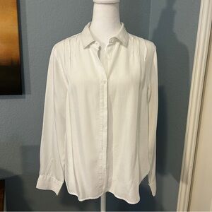 VELVET HEART Classic White Button-Down Shirt 100% Tencel Size Small
